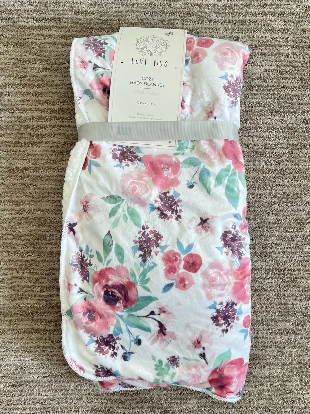 NWT Love Bug Floral Baby Blanket